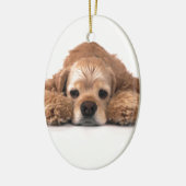 Niedlicher Cockerspaniel Keramikornament (Links)