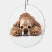 Niedlicher Cockerspaniel Keramikornament (Links)