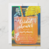 Niedlicher Cocktail Mason Jar Bridal Dusche Einlad Einladung (Vorderseite)