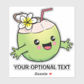 Niedlicher Coconut-benutzerdefinierter Text Aufkleber (Blatt)