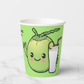 Niedlicher Coconut-benutzerdefinierter Text Pappbecher (Rückseite)