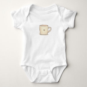 Niedlicher Coffee-Cup mit Herz Baby Strampler