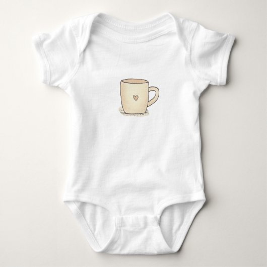 Niedlicher Coffee-Cup mit Herz Baby Strampler (Vorderseite)