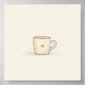 Niedlicher Coffee-Cup mit Herz Poster (Vorne)