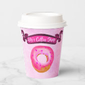 Niedlicher Coffee Donut Shop Papiertasse Pappbecher (Vorderseite)