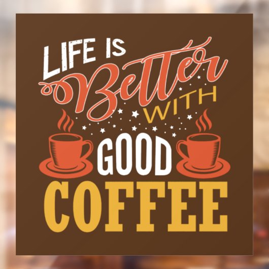 niedlicher Coffee Shop Wort art Fensterheber Fensteraufkleber (Blatt 2)