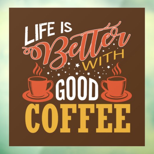 niedlicher Coffee Shop Wort art Fensterheber Fensteraufkleber (Blatt 3)