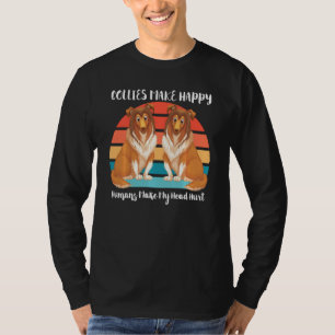 Niedlicher Collie Hund macht mich glücklich Vintag T-Shirt