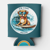 Niedlicher Cooler Cartoon Dog Surf Vater Dosenkühler (Vorderseite)
