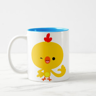 Niedlicher Cooler Cartoon Hühner-Tasse Zweifarbige Tasse