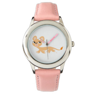 Niedlicher Cooler Cartoon Lioness Watch Armbanduhr