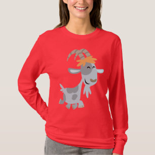 Niedlicher cooler Cartoon-Ziegen-Frauen-T - Shirt