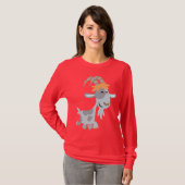 Niedlicher cooler Cartoon-Ziegen-Frauen-T - Shirt (Vorne ganz)