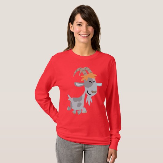 Niedlicher cooler Cartoon-Ziegen-Frauen-T - Shirt (Vorne ganz)