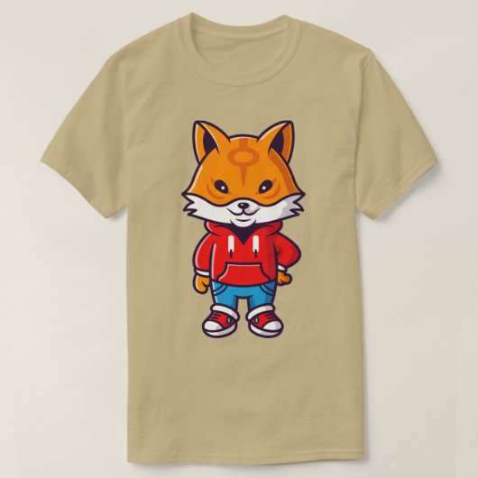 Niedlicher Cooler Fox-WegeJacket-Cartoon T-Shirt (Design vorne)