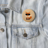 Niedlicher cooler Fuchs mit Sonnenbrille auf warme Button (Beispiel)