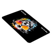 Niedlicher Cooler Hund mit Sonnenbrille Magnet (Rechte Seite)