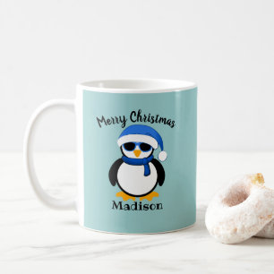 Niedlicher cooler Pinguin Weihnachten Kaffeetasse