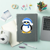 Niedlicher cooler Pinguin Weihnachten Winterblauer Aufkleber (iPad Hülle)