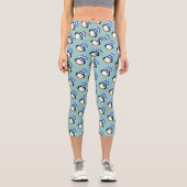 Niedlicher cooler Pinguin Weihnachtswintermuster b Capri Leggings (Vorderseite)