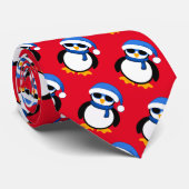 Niedlicher cooler Pinguin Weihnachtswintermuster r Krawatte (Gerollt)