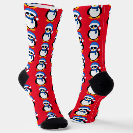 Niedlicher cooler Pinguin Weihnachtswintermuster r Socken