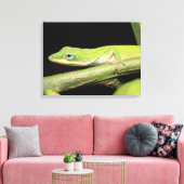 Niedlicher Cooler Spaß Grüne Anole Lizard Tier Leinwanddruck (Insitu (Wohnzimmer))