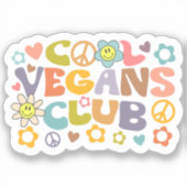 Niedlicher Cooler Vegans Club, Retro Aufkleber (Vorderseite)