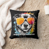 Niedlicher Cooler Welpenhund mit Sonnenbrille Kissen (Decke)