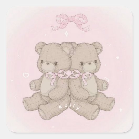 niedlicher Coqete-Aufkleber Quadratischer Aufkleber (Vorderseite)