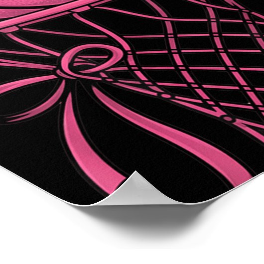Niedlicher Coquette Basketball Ästhetisch Pink Hoo Poster (Ecke)