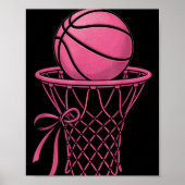 Niedlicher Coquette Basketball Ästhetisch Pink Hoo Poster (Vorne)