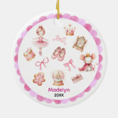 Niedlicher Coquette Bogen Nutcracker Ballerina pin Keramik Ornament (Hinten)