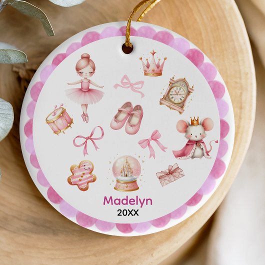 Niedlicher Coquette Bogen Nutcracker Ballerina pin Keramik Ornament