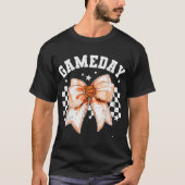 Niedlicher Coquette Bow Basketball Retro Game Day T-Shirt (Vorderseite)
