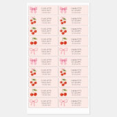 Niedlicher Coquette Bow Cherry zurück zur Schule K Etiketten (Blatt)