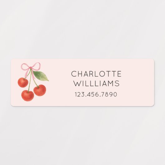 Niedlicher Coquette Bow Cherry zurück zur Schule K Etiketten (Design 2)