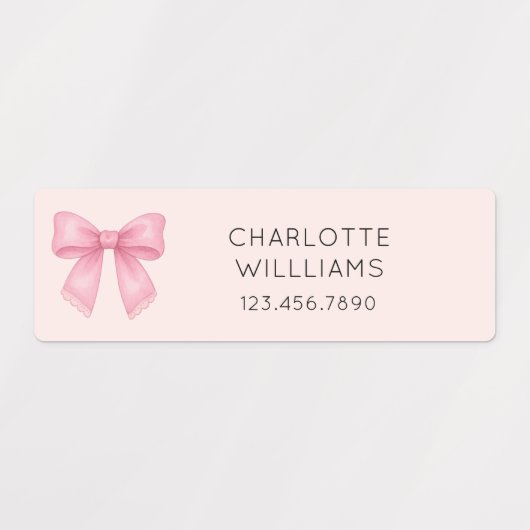 Niedlicher Coquette Bow Cherry zurück zur Schule K Etiketten (Design 1)
