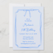 Niedlicher Coquette Hand Draw Whimsical Geburtstag Einladung (Vorderseite)