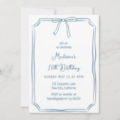 Niedlicher Coquette Hand Draw Whimsical Geburtstag Einladung (Vorderseite)