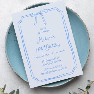 Niedlicher Coquette Hand Draw Whimsical Geburtstag Einladung