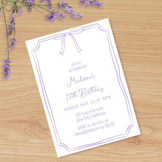 Niedlicher Coquette Hand Draw Whimsical Geburtstag Einladung