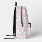 Niedlicher Coquette rosa Bandbogen personalisiert Bedruckter Rucksack (Links)