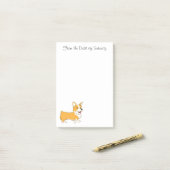 Niedlicher Corgi Cartoon Welpe Dog Lover Post-it Klebezettel (Auf Schreibtisch)