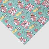 Niedlicher Corgi Cupid Bow Arrow Muster Valentinst Seidenpapier (Ausschnitt)