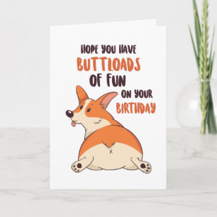 Niedlicher Corgi Dog Lover Buttload Fun Funny Birt Karte