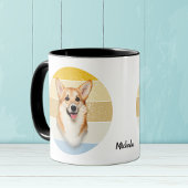 Niedlicher Corgi Dog Retro Sunset Tasse