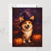 Niedlicher Corgi Happy Halloween Postkartenübergab Postkarte (Vorne/Hinten)