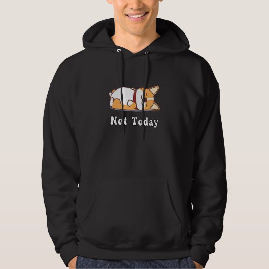 Niedlicher Corgi Hund heute nicht lazy Tier Hoodie (Vorderseite)