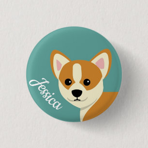 Niedlicher Corgi Hund mehr Personalisiert Button